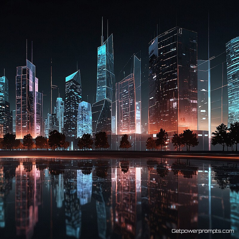 building model with digital overlay, photorealistic, urban environment background, dramatic lighting lighting, holographic interface elements, digital overlay effects, futuristic aesthetic, augmented reality visualization, interactive technology display