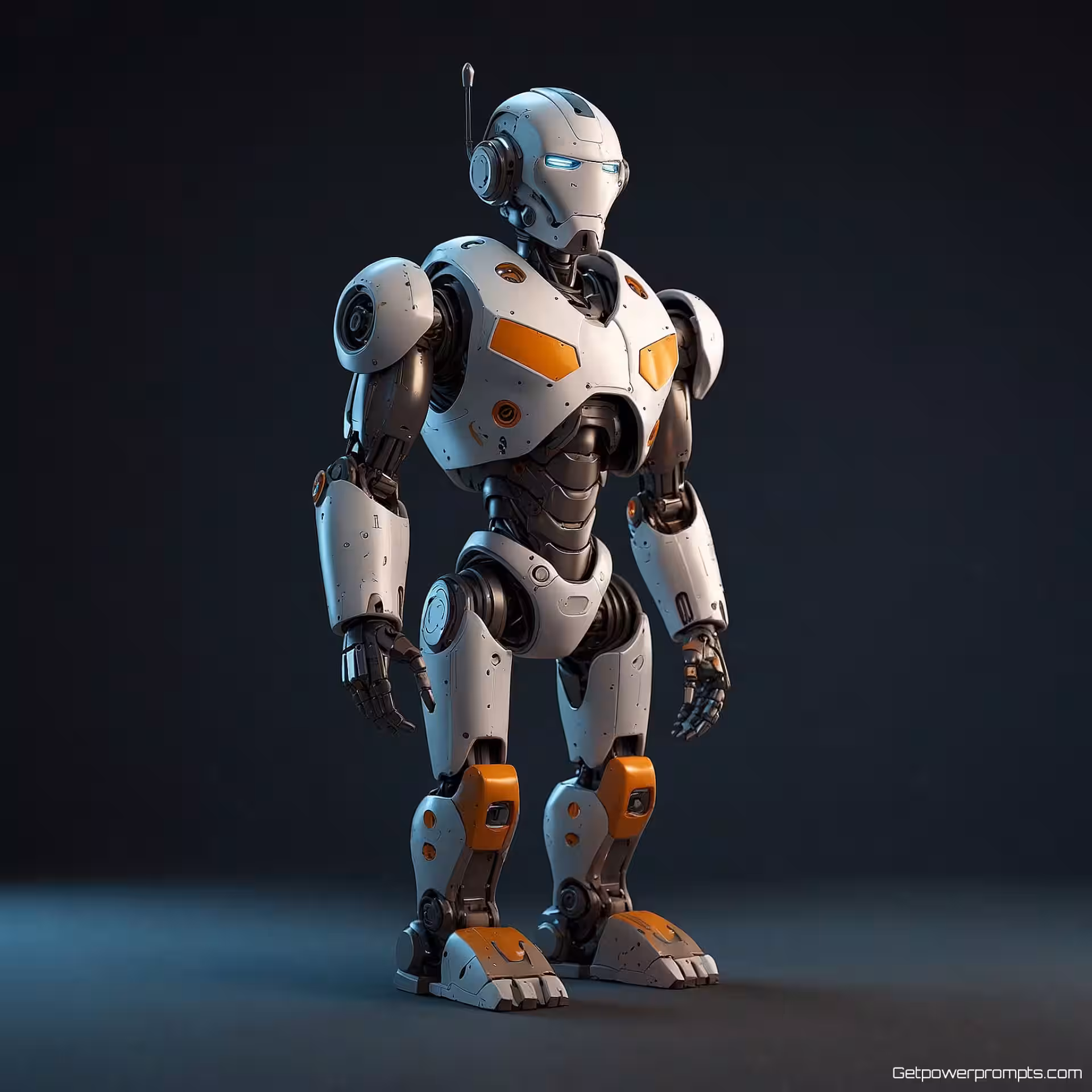 Sci-fi robot, 3D personagemodellering, cartoon stijl, ontspannen houding houding, zacht omgevingslicht verlichting, effen kleur achtergrond, gedetailleerde texturen, expressief personageontwerp, professionele 3D-visualisatie