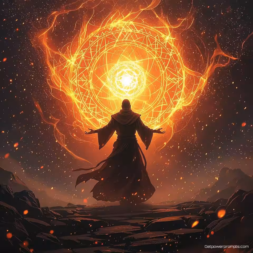 Genezende aura, digitale schilderkunst, episch sfeer, dramatische verlichting verlichting, warm kleurenschema, magische energie-effecten, deeltjeseffecten, dynamische compositie, cinematografische kwaliteit, etherische gloed, arcane symbolen