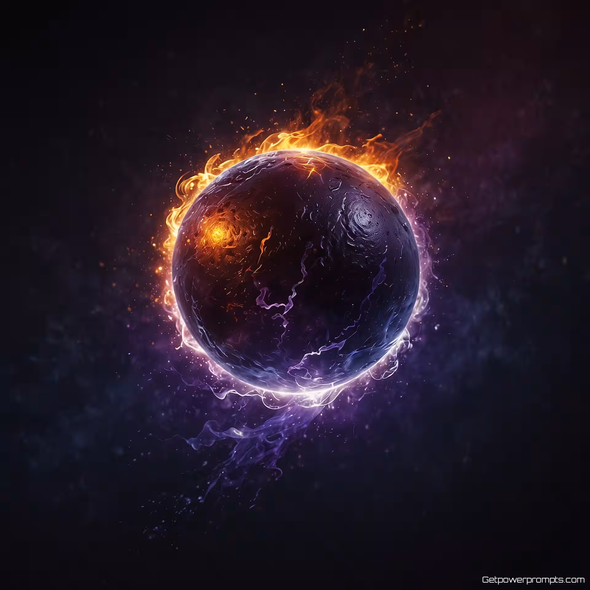 Vuurbal spreuk, fotorealistisch, episch sfeer, tegenlicht verlichting, levendig kleurenschema, magische energie-effecten, deeltjeseffecten, dynamische compositie, cinematografische kwaliteit, etherische gloed, arcane symbolen