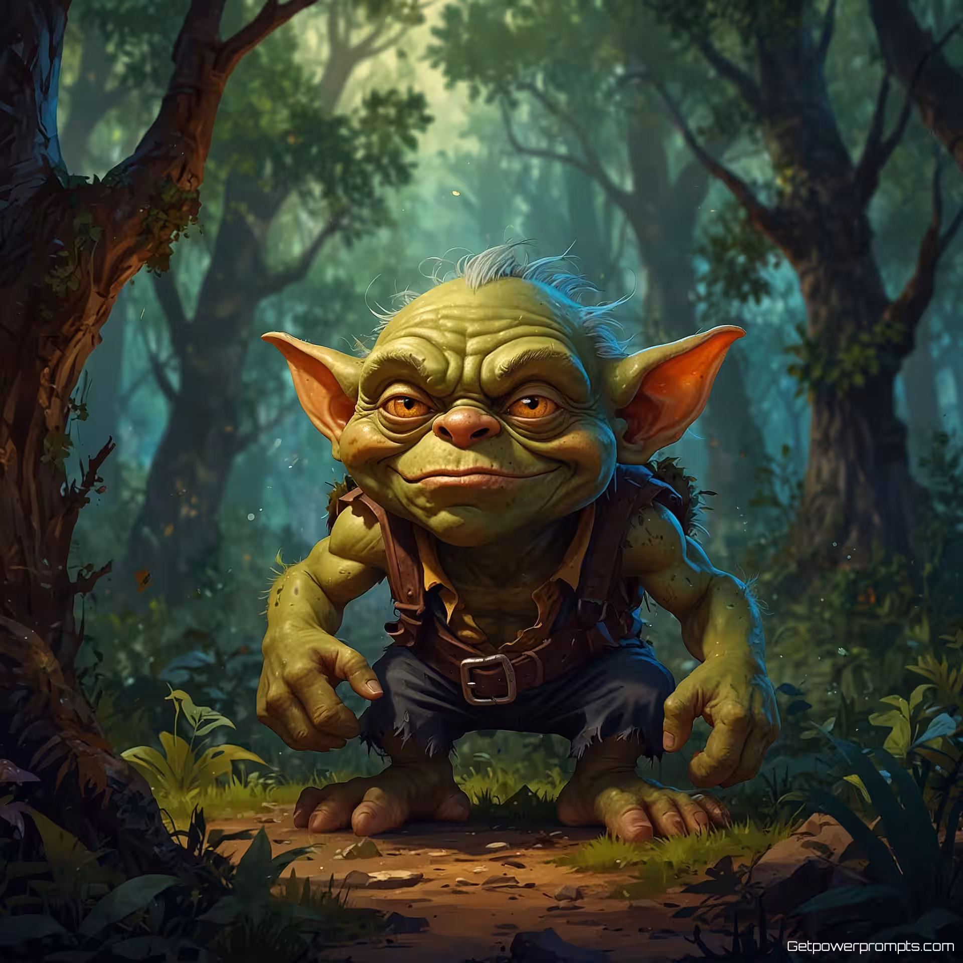 Norse kabouter, digitale schildering digitale kunst, vrolijk sfeer, magisch bos achtergrond, cartoon illustratiestijl, expressief karakterontwerp, levendige kleuren, gedetailleerd lijnwerk, speelse compositie