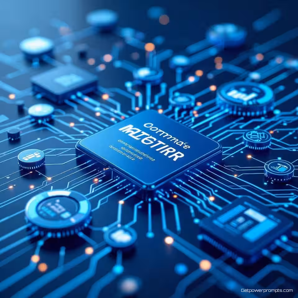 Kritieke prestatie-indicatoren, corporate infographic ontwerp, 3D-rendering weergave, corporate blauwtinten kleurenschema, stroomdiagram lay-out compositie, professionele sfeer atmosfeer, vloeiende gegevensstromen, onderling verbonden knooppunten, professionele bedrijfsvisualisatie, schone typografie, moderne corporate esthetiek