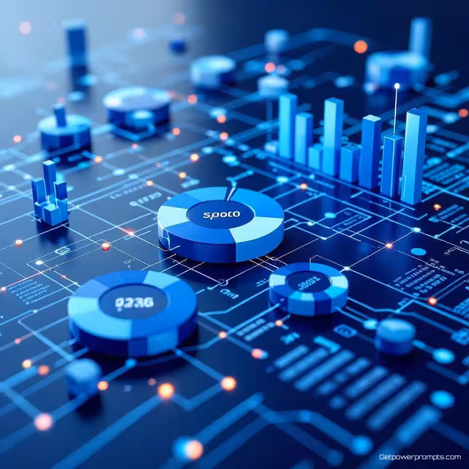 Kwartaal financiële resultaten, corporate infographic ontwerp, 3D-rendering weergave, corporate blauwtinten kleurenschema, stroomdiagram lay-out compositie, professionele sfeer atmosfeer, vloeiende gegevensstromen, onderling verbonden knooppunten, professionele bedrijfsvisualisatie, schone typografie, moderne corporate esthetiek