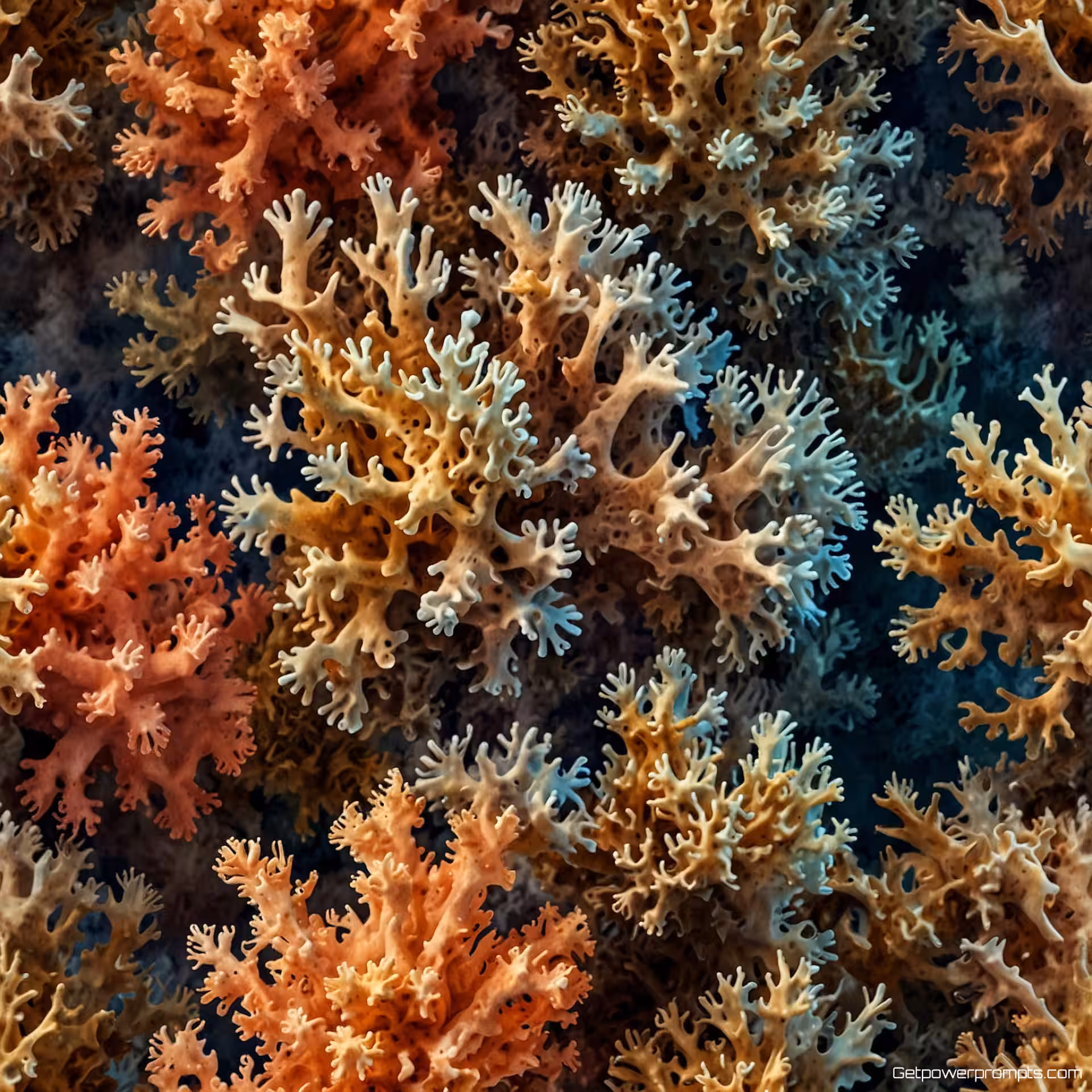 Koraalformaties, digitale natuurtextuur, aquarel, macroperspectief, ruwe textuur, studiobelichting verlichting, aards kleurenschema, organische patronen, naadloze herhaling, ingewikkelde natuurlijke details, omgevingstextuur, biologische formaties
