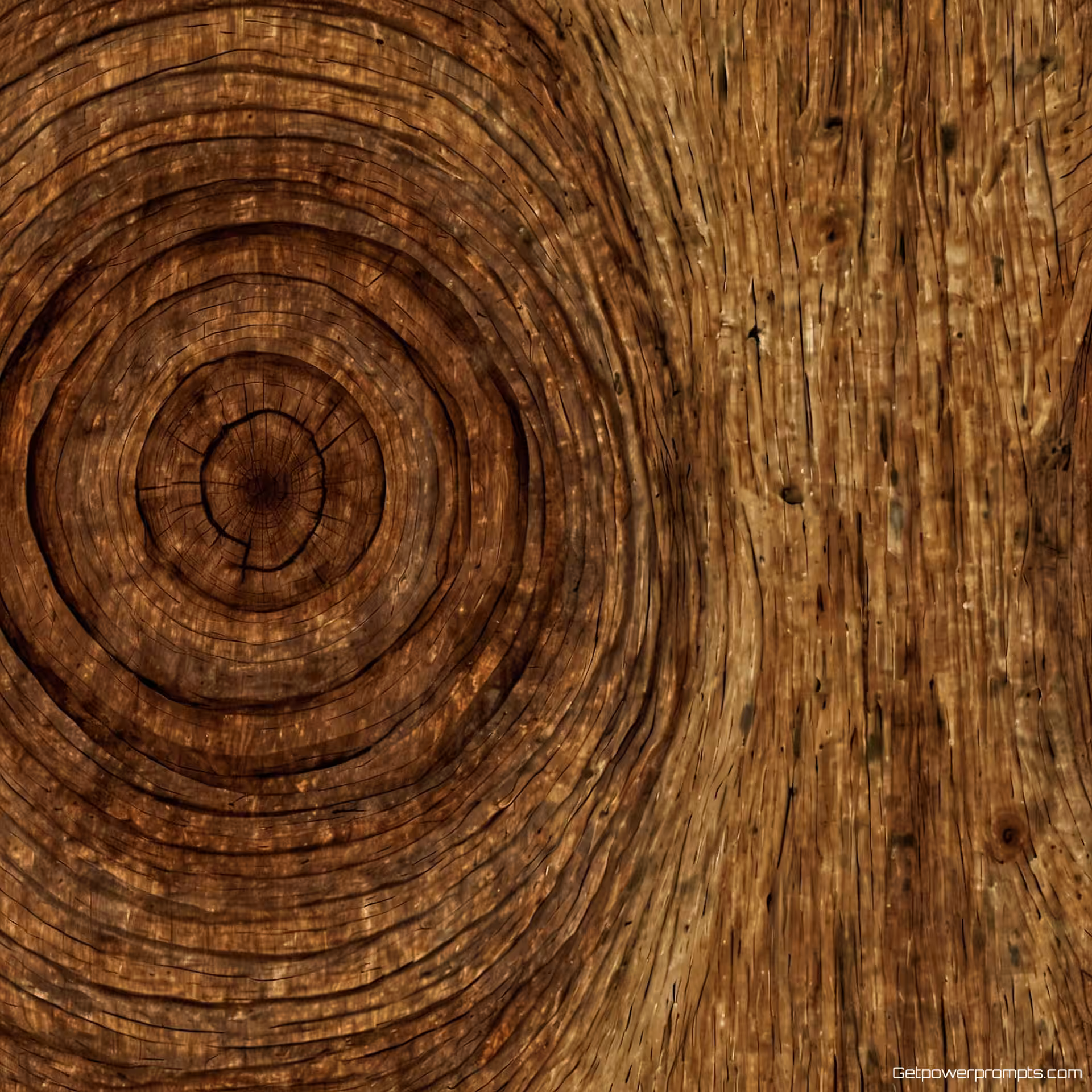 Eik houtnerf textuur, digitale kunst patroon, digitale schildering, macro perspectief, gladde afwerking, natuurlijke verlichting verlichting, natuurlijke houttinten, organische houtpatronen, naadloze herhaling, natuurlijke nerfdetails, jaarring formaties, authentiek houtoppervlak