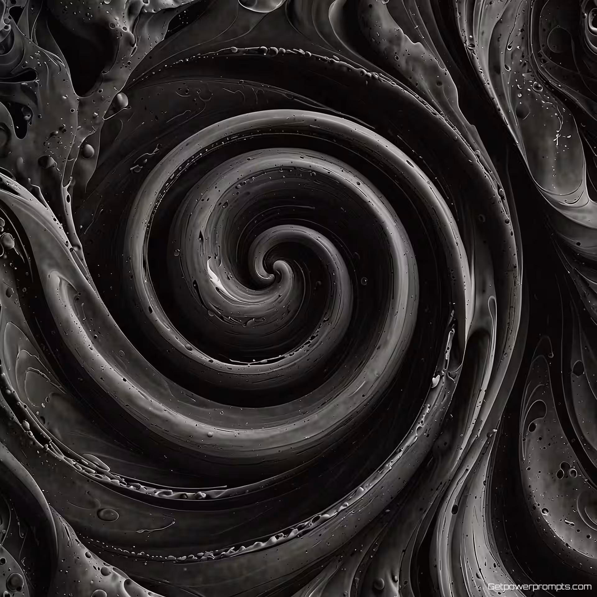 Wervelende vortex patroon, digitale kunst textuur, abstracte kunst, monochroom palet, vloeistofdynamica, organische wervelingen, subtiele textuur, naadloos patroon, abstracte vloeibare kunst, zachte diffuse verlichting verlichting, levendige kleurstroom, ingewikkelde beweging