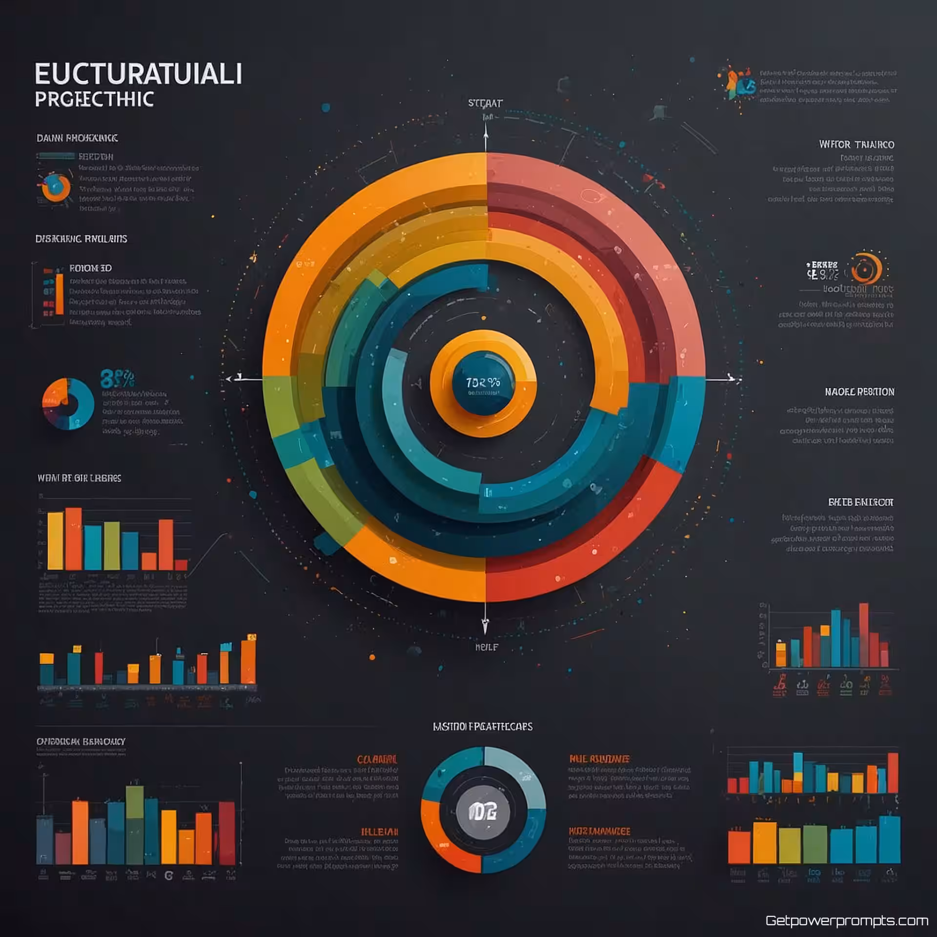 Educatieve infographic, vector infographic illustratie, flat design stijl, cirkelvormig ontwerp lay-out, zakelijk kleurenschema kleurenschema, schone vectorlijnen, data visualisatie elementen, modern infographic ontwerp, patroon achtergrond, schaalbare vectorafbeeldingen, informatiehiërarchie, professionele presentatie