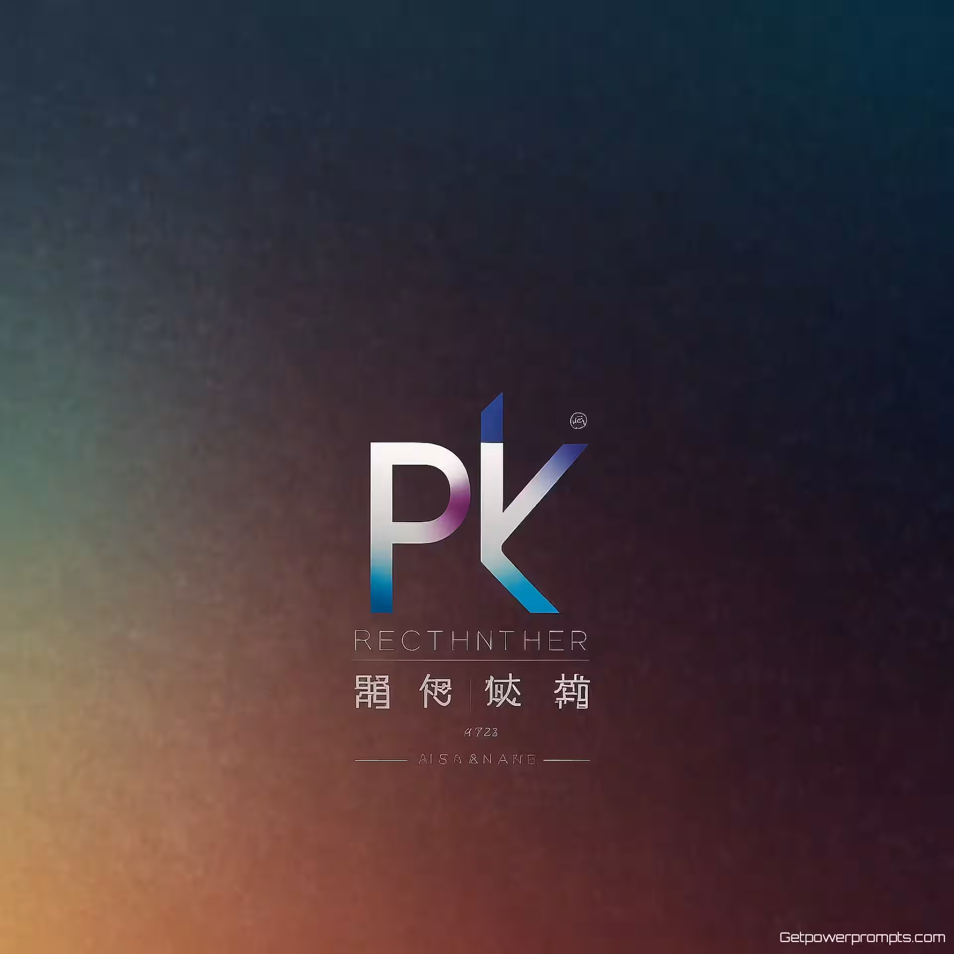 Typografie merk, modern, verloop achtergrond, koele tinten, dramatische verlichting verlichting, professioneel sfeer, professionele brand identity, schone esthetiek, moderne visuele identiteit, vloeiende kleurovergangen, eigentijdse vormgeving