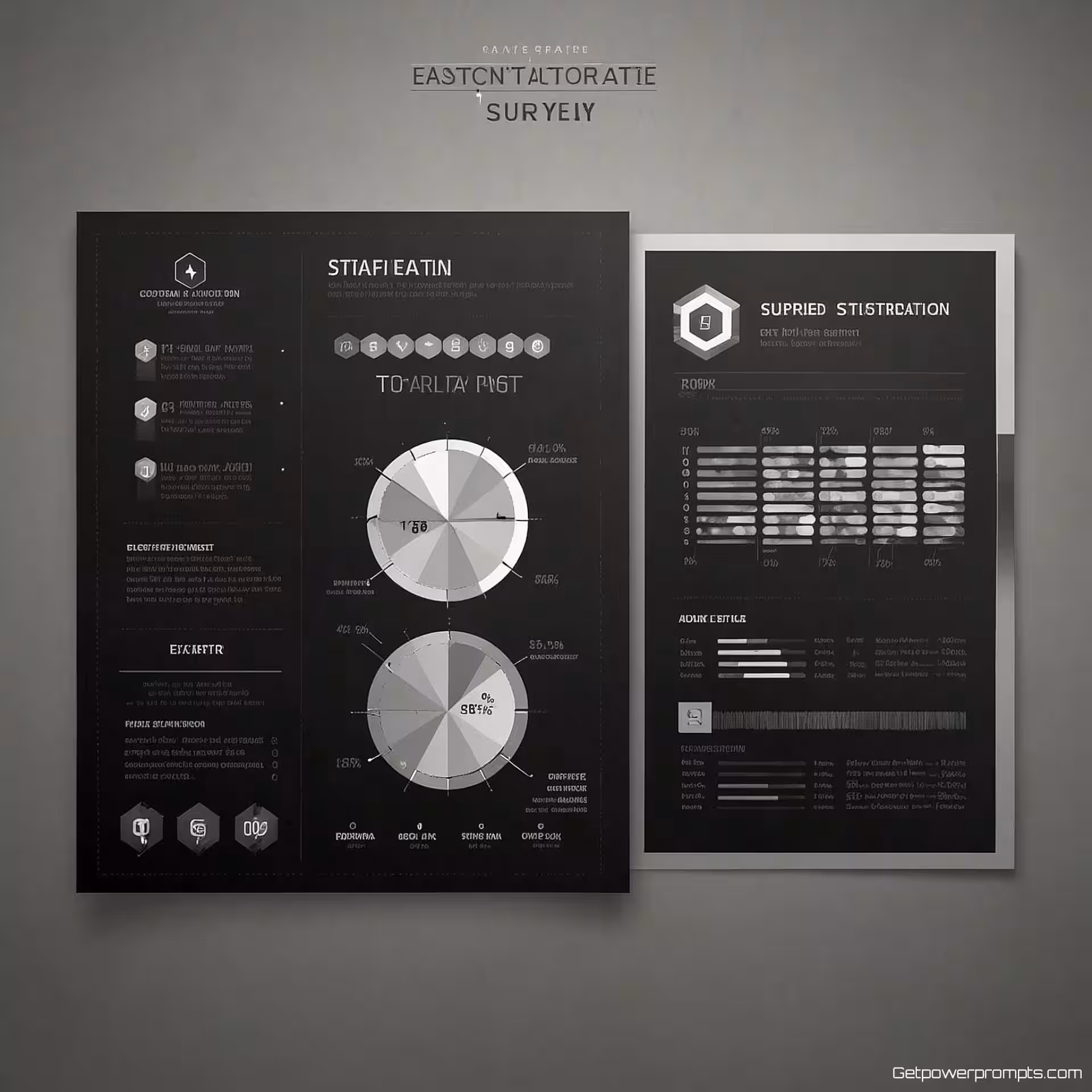 Resultaten klanttevredenheidsonderzoek, infographic ontwerp, professioneel zakelijk stijl, vergelijkingsmatrix lay-out, monochroom zwart-wit, schone typografie, data visualisatie, professionele presentatie, subtiel patroon achtergrond