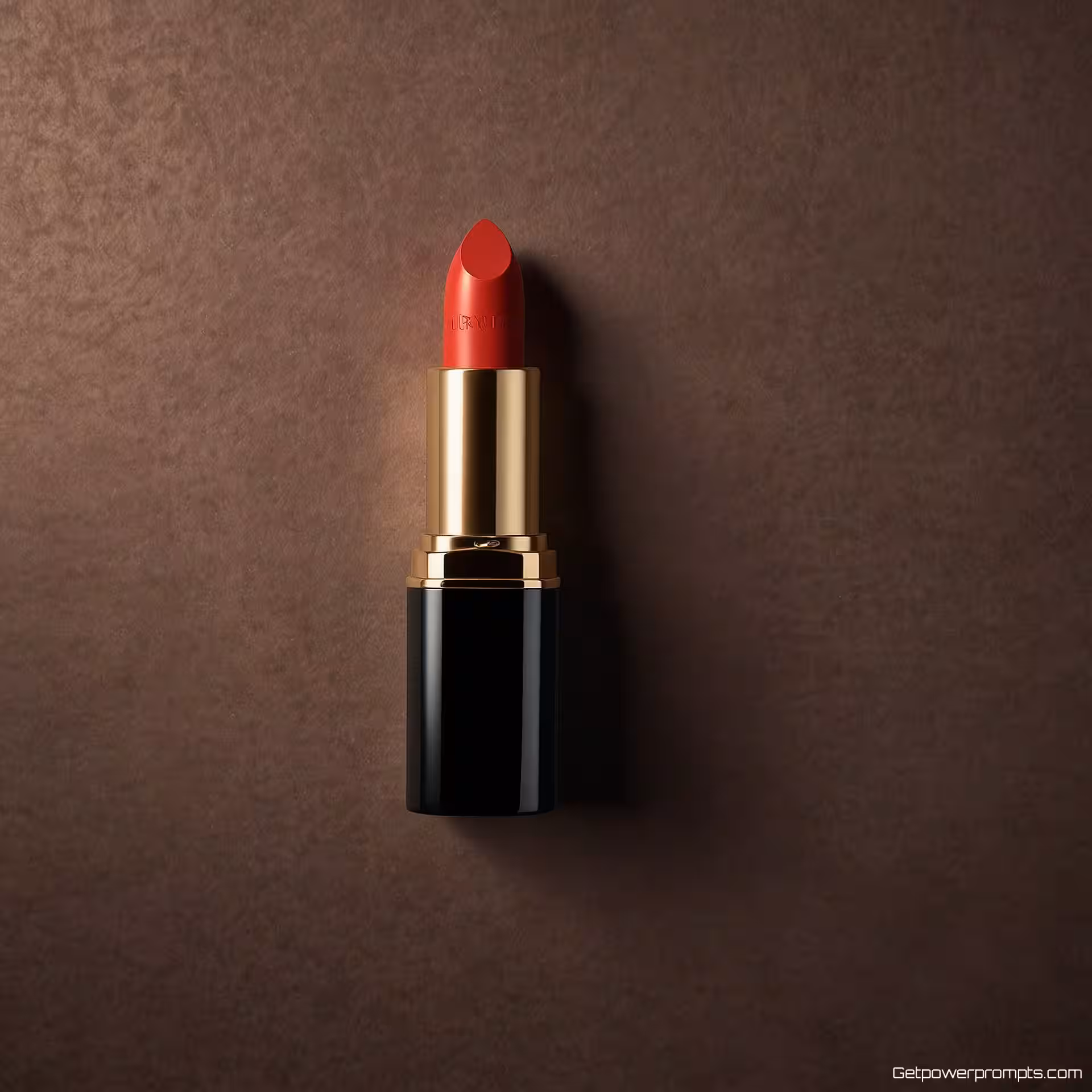 Luxe lippenstift, flat lay fotografie, fotorealistisch stijl, fluwelen stoffen achtergrond achtergrond, professionele studiobelichting verlichting, rustige sfeer sfeer, beautyproduct arrangement, bovenaanzicht perspectief, schone compositie, professionele esthetiek, scherp detail