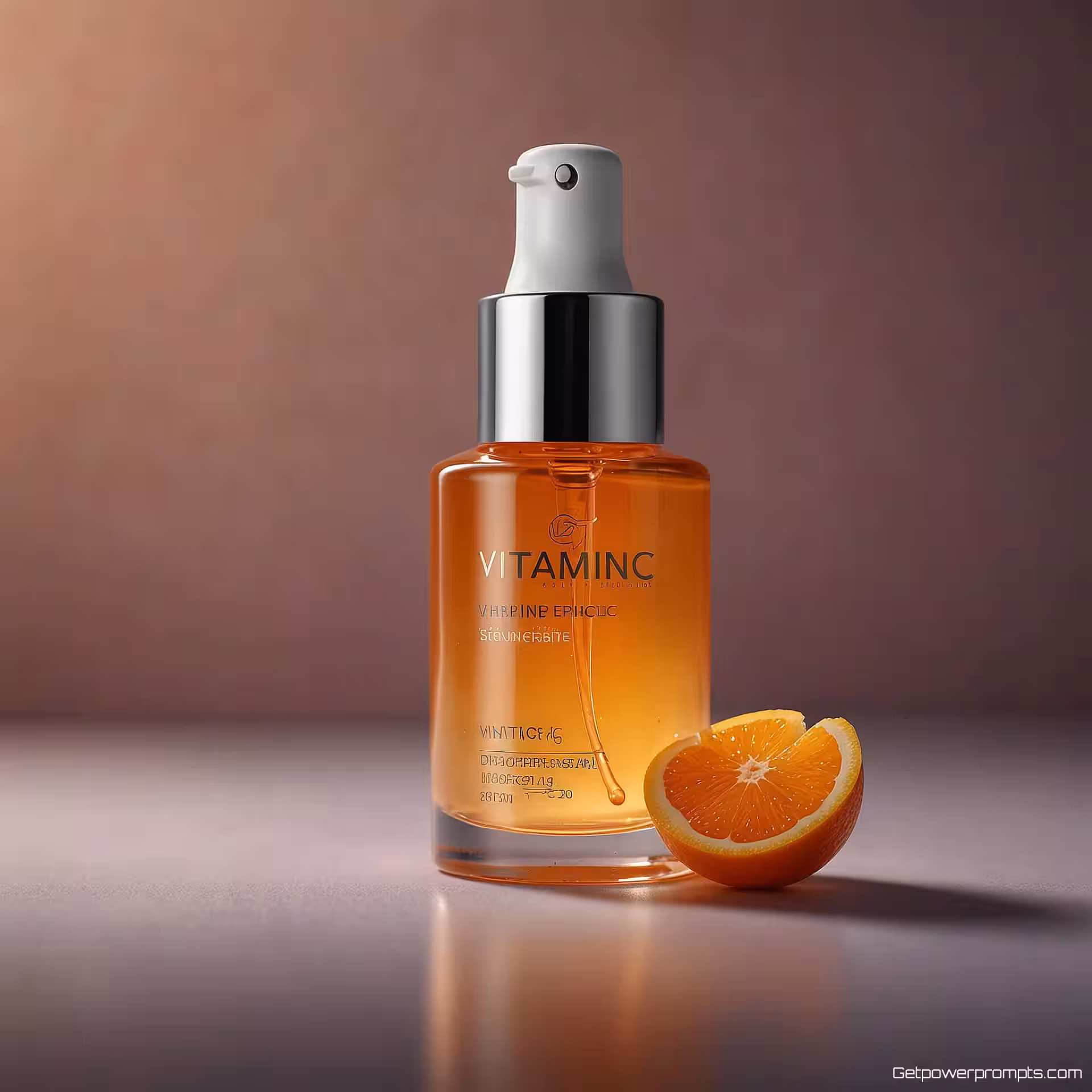 Vitamine C serum druppelaar, 3D render, pastel verloop achtergrond achtergrond, studio belichting belichting, close-up perspectief, commerciële schoonheidsesthetiek, scherpe focus, professionele productfotografie