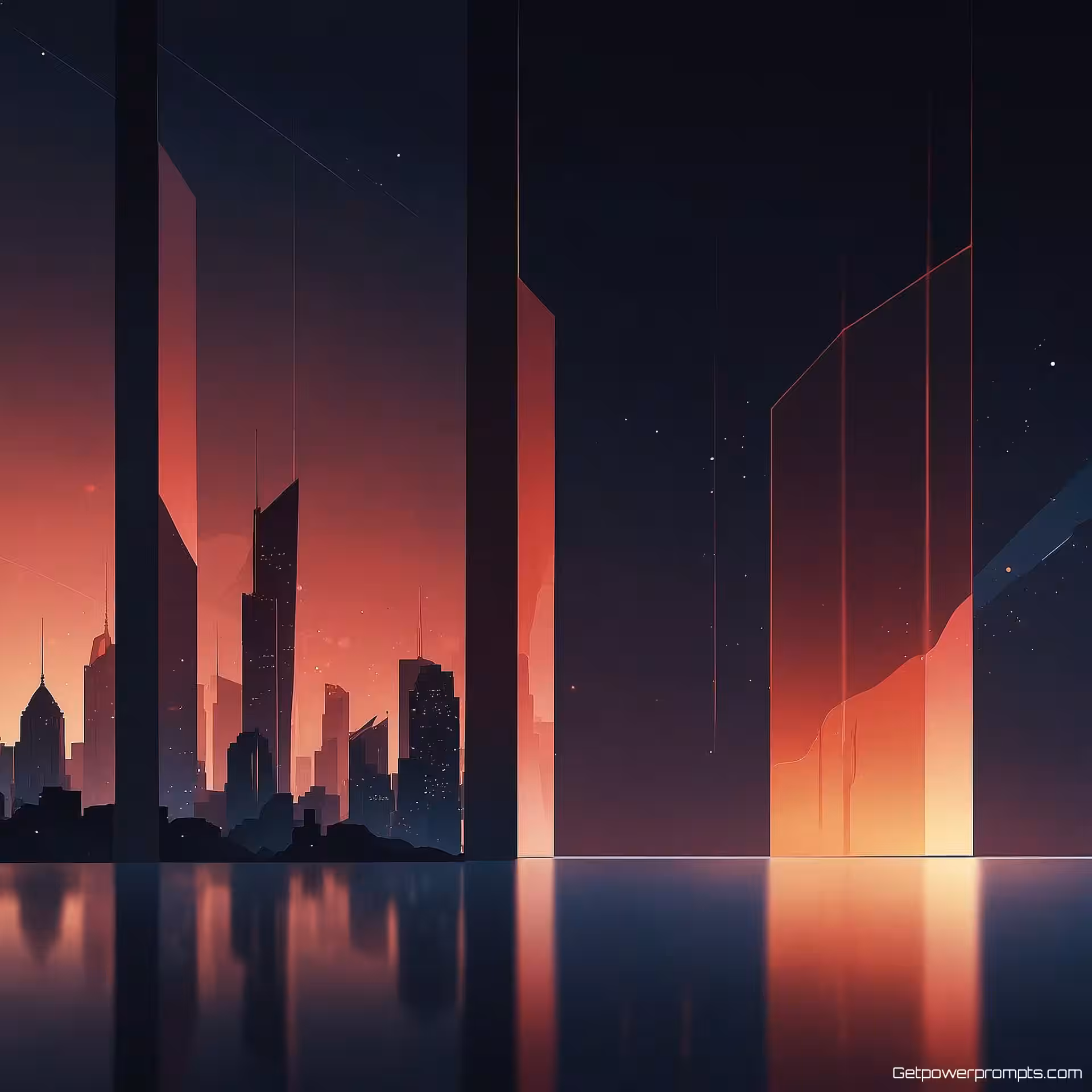 Toekomstvisie, minimalistische illustratie, professioneel sfeer, verloop achtergrond, dramatisch licht belichting, vogelperspectief perspectief, sleutelvisueel ontwerp, professioneel presentatie-element, visueel focuspunt, moderne esthetiek, scherpe focus, boeiend visueel anker