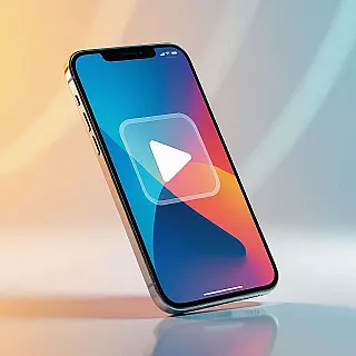 Smartphone, digitale marketingcampagne, fotorealistisch, energiek sfeer, close-up perspectief, zacht licht belichting, effen achtergrond, moderne digitale esthetiek, campagne-klare visual, professionele marketing, deelbare inhoud, platform-geoptimaliseerd