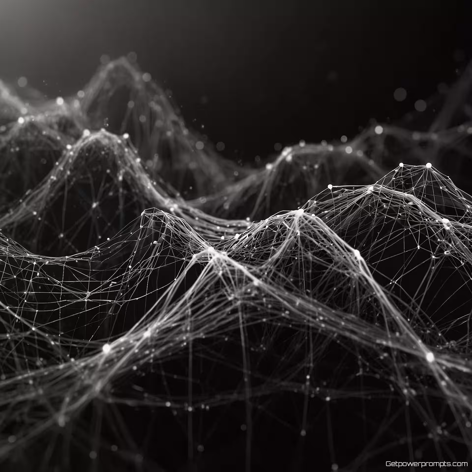 Netwerkverbindingen, abstract, monochroom, verloop achtergrond, zacht verlichting, abstracte datapatronen, vloeiende datastromen, artistieke visualisatie, moderne esthetiek, zachte focus, sfeervol