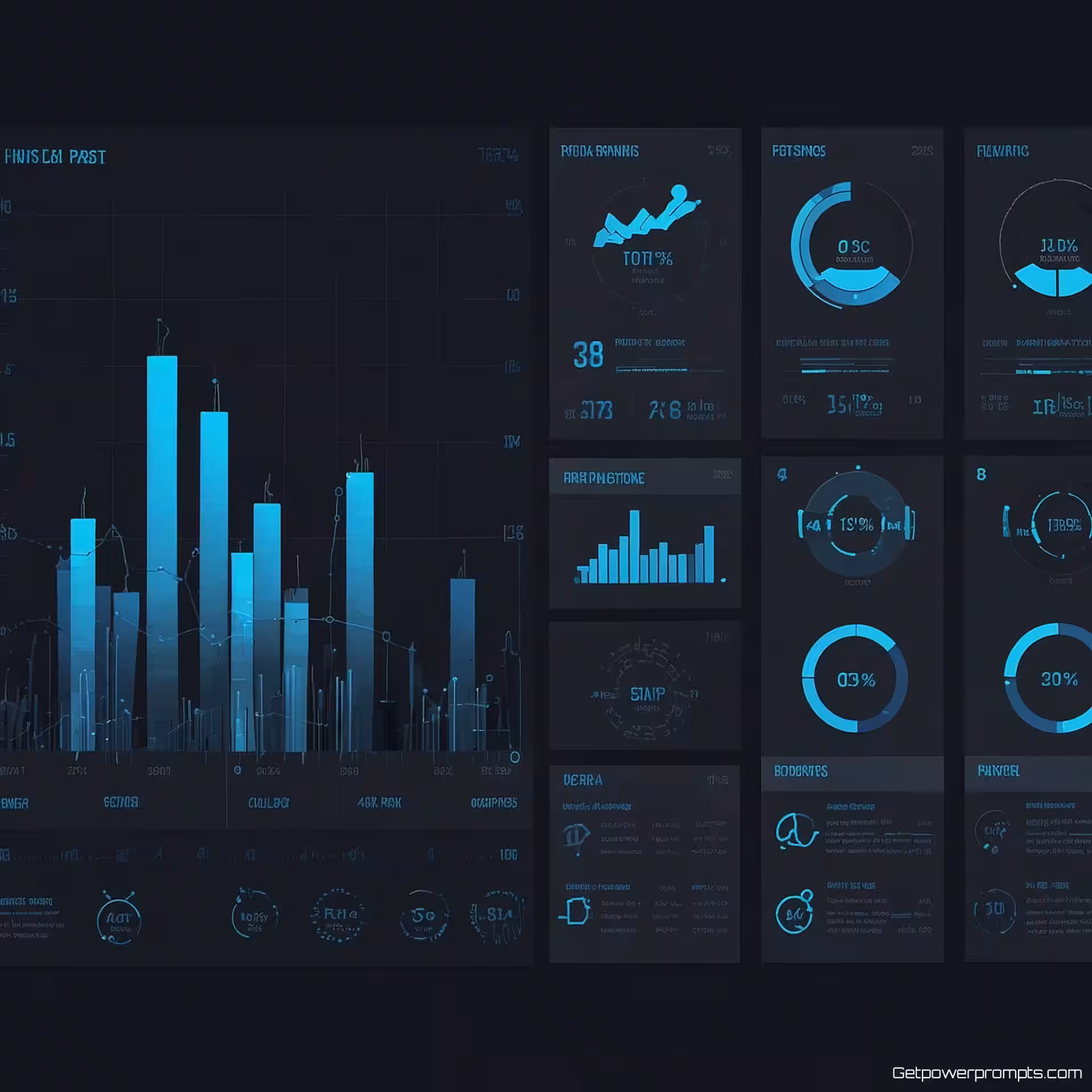 Fitness voortgangsgrafieken, flat design infographic, blauwe tinten kleurenschema, modulair raster lay-out, schone typografie, datavisualisatie-elementen, professioneel ontwerp, patroon achtergrond