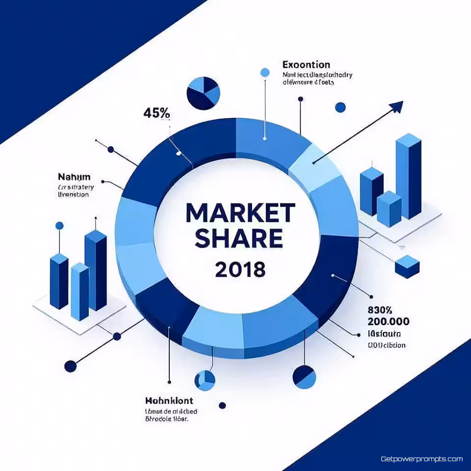 Marktaandeel statistieken, geometrisch infographic ontwerp, monochrome blauwtinten kleurenschema, modulaire rooster lay-out lay-out, effen kleur achtergrond achtergrond, wiskundige precisie, schone lijnen, abstracte datavisualisatie, moderne informatiedesign, professionele presentatie, gestructureerde data-elementen, architectonische invloed, technische illustratie esthetiek