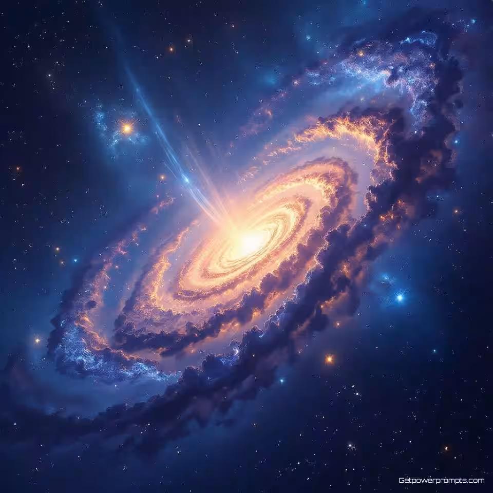 Spiraalstelsel, kosmische visualisatie, fotorealistisch, kosmische gloed verlichting, groothoek perspectief, diepblauw en paars, hemelse verschijnselen, astronomische gegevens, ruimteverkenning esthetiek, kosmische patronen, nevelformaties, interstellaire reisvisualisatie, gedetailleerde kosmische omgeving