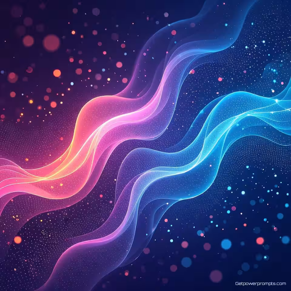 Abstract deeltjessysteem, digitale kunst bewegende graphics, energiek sfeer, gradiënt achtergrond, zacht licht verlichting, pastelkleuren, Instagram story formaat, dynamische compositie, vloeiende beweging, abstracte vormen, moderne esthetiek, ondiepe scherptediepte