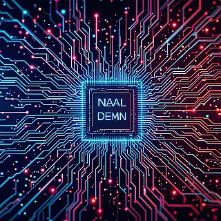 Kunstmatige intelligentie neuraal netwerk, digitale kunst, futuristisch sfeer, futuristische abstract digitaal achtergrond, gloeiend verlichting, cyberpunk, moderne tech esthetiek, digitale elementen, gloeiende effecten, professionele compositie, sociale media cover lay-out, eigentijds ontwerp