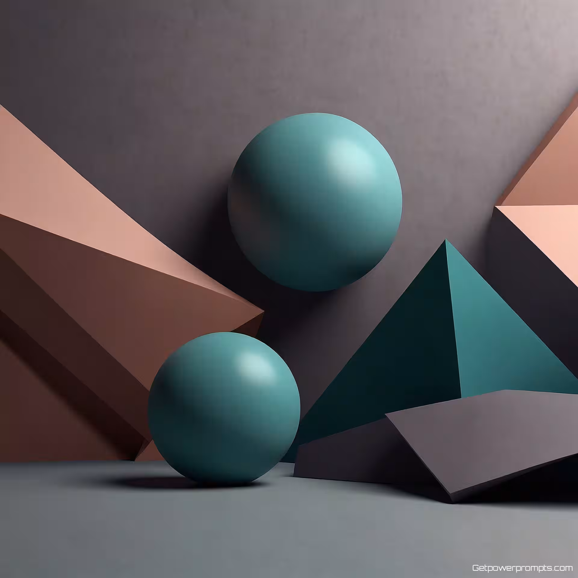 Geometrische abstracte vormen, 3D render, professionele sfeer sfeer, effen kleur achtergrond achtergrond, dramatische belichting belichting, professionele LinkedIn header, breedbeeldformaat, zakelijke esthetiek, schone compositie