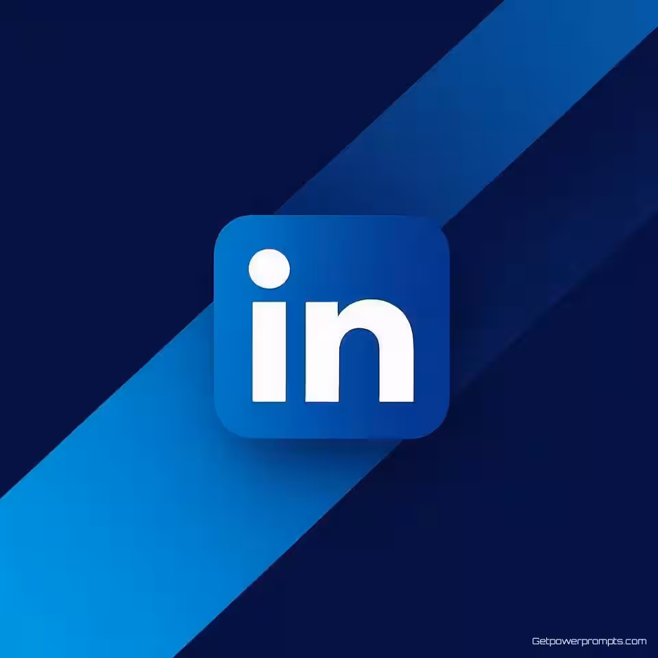 Zakelijk pictogram, minimalistisch ontwerp, blauwe tonen, geometrische elementen, kleurverloop achtergrond, schone lijnen, professionele LinkedIn header, moderne esthetiek, gebalanceerde compositie, subtiele texturen