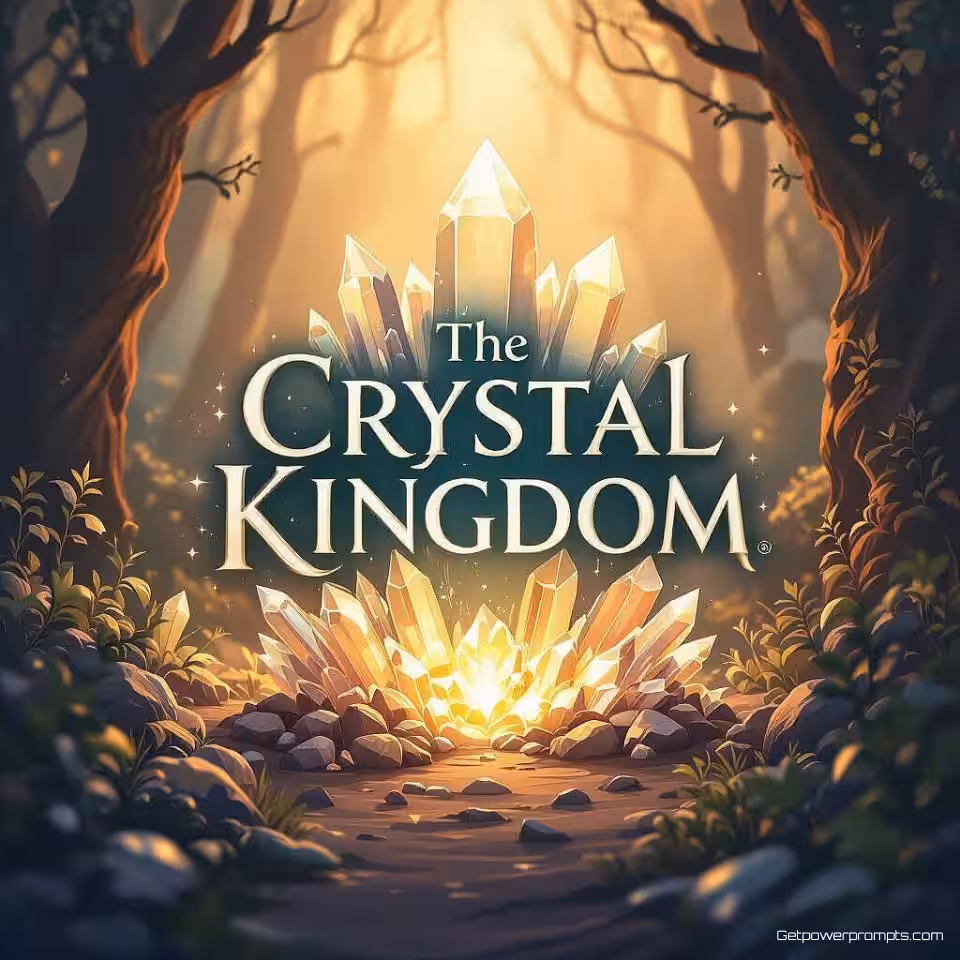 Het Kristallen Koninkrijk, illustratie boekomslag ontwerp, gecentreerd perspectief, dramatische verlichting verlichting, aards kleurenpalet kleurenschema, mysterieuze sfeer sfeer, Pinterest verticaal formaat, typografie ontwerp, visuele vertelling, literaire esthetiek, zachte schaduwen, elegante tekstlay-out