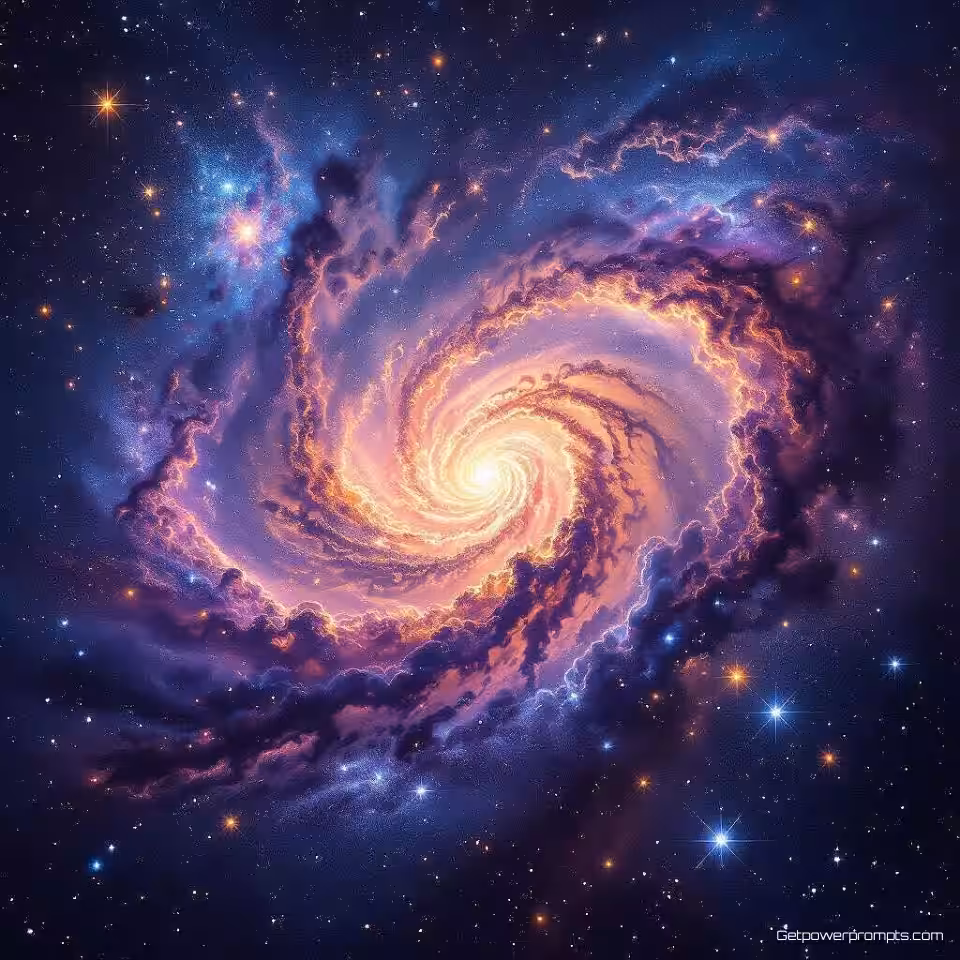 Spiraalstelsel nevel, fotorealistisch, diepe ruimtefotografie, levendige paarsen en blauwen, sterrenveld achtergrond, sterrenlicht verlichting belichting, mysterieus atmosfeer, breed panoramisch compositie, X header afmetingen, kosmische esthetiek, interstellaire wolken, hemelverschijnsel