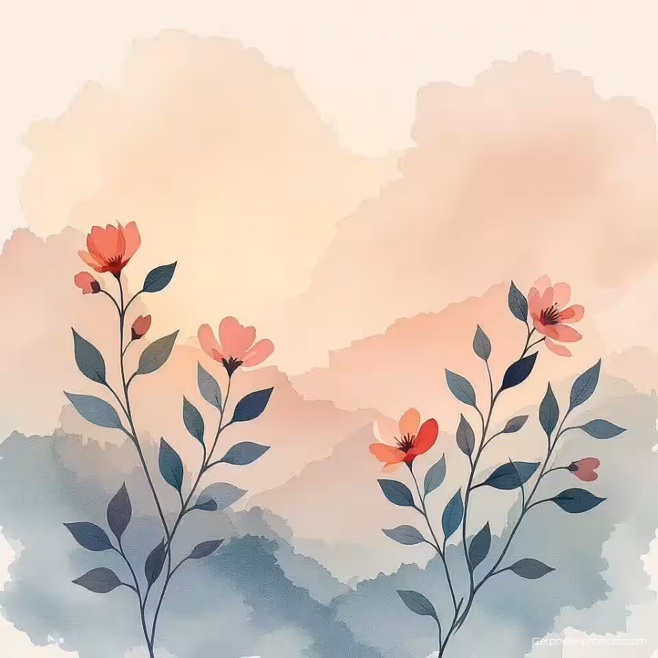 Botanisch aquarel aquarel achtergrond, minimalistisch, warme pasteltinten, getextureerd papier effect achtergrond, zacht natuurlijk licht verlichting, rustgevende sfeer sfeer, brede panoramische compositie, X header afmetingen, artistieke aquarel esthetiek, vloeiende penseelstreken, organische texturen, subtiele kleurmenging