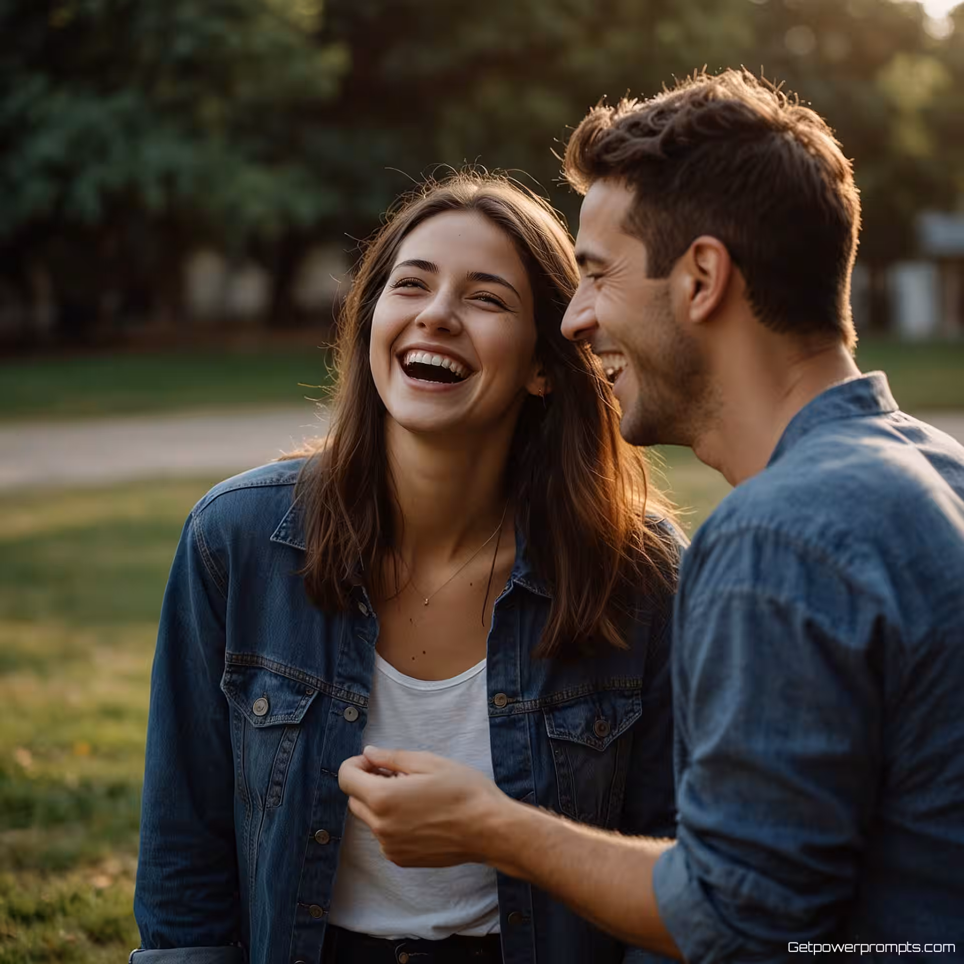 Vrienden die samen lachen, documentaire fotografie, gefocust sfeer, stadsstraat achtergrond, dramatisch licht belichting, menselijke interactie, authentiek moment, lifestyle fotografie, natuurlijke compositie, website hero-afbeelding, spontane stijl, emotionele verbinding