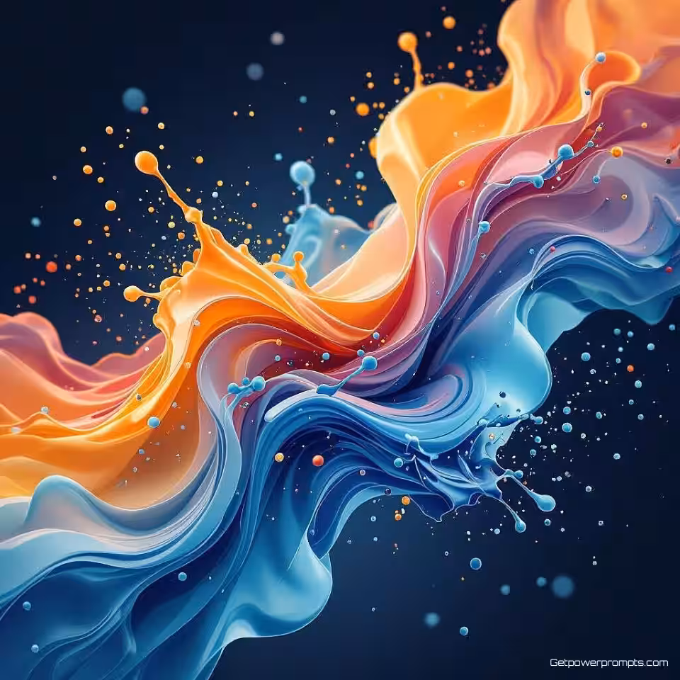 Inktstroom, fotorealistisch, energiek sfeer, studio achtergrond, zacht licht verlichting, vloeibare bewegingseffect, vloeiende organische vormen, dynamische spetters, bevroren beweging, moderne website hero afbeelding, abstracte vloeistofdynamica, pastelkleuren, etherische beweging, professioneel ontwerp