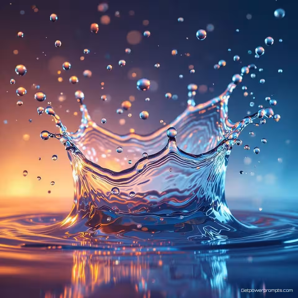 Waterdruppels, fotorealistisch, energiek sfeer, studio achtergrond, zacht licht verlichting, vloeibare bewegingseffect, vloeiende organische vormen, dynamische spetters, bevroren beweging, moderne website hero afbeelding, abstracte vloeistofdynamica, pastelkleuren, etherische beweging, professioneel ontwerp