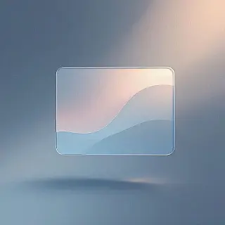 Zwevende kaart, digitale kunst, serieus sfeer, verloop achtergrond, zacht licht verlichting, glas morfisme esthetiek, doorschijnende lagen, mat glas effect, subtiele schaduwen, moderne website hero afbeelding, schoon ontwerp, etherisch uiterlijk, pastel kleuren, zachte verloopkleuren, diepte illusie