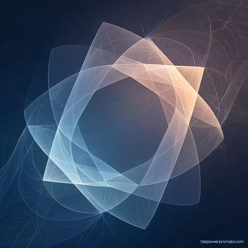 Geometrische vorm, digitale kunst, serieus sfeer, verloop achtergrond, zacht licht verlichting, glas morfisme esthetiek, doorschijnende lagen, mat glas effect, subtiele schaduwen, moderne website hero afbeelding, schoon ontwerp, etherisch uiterlijk, pastel kleuren, zachte verloopkleuren, diepte illusie