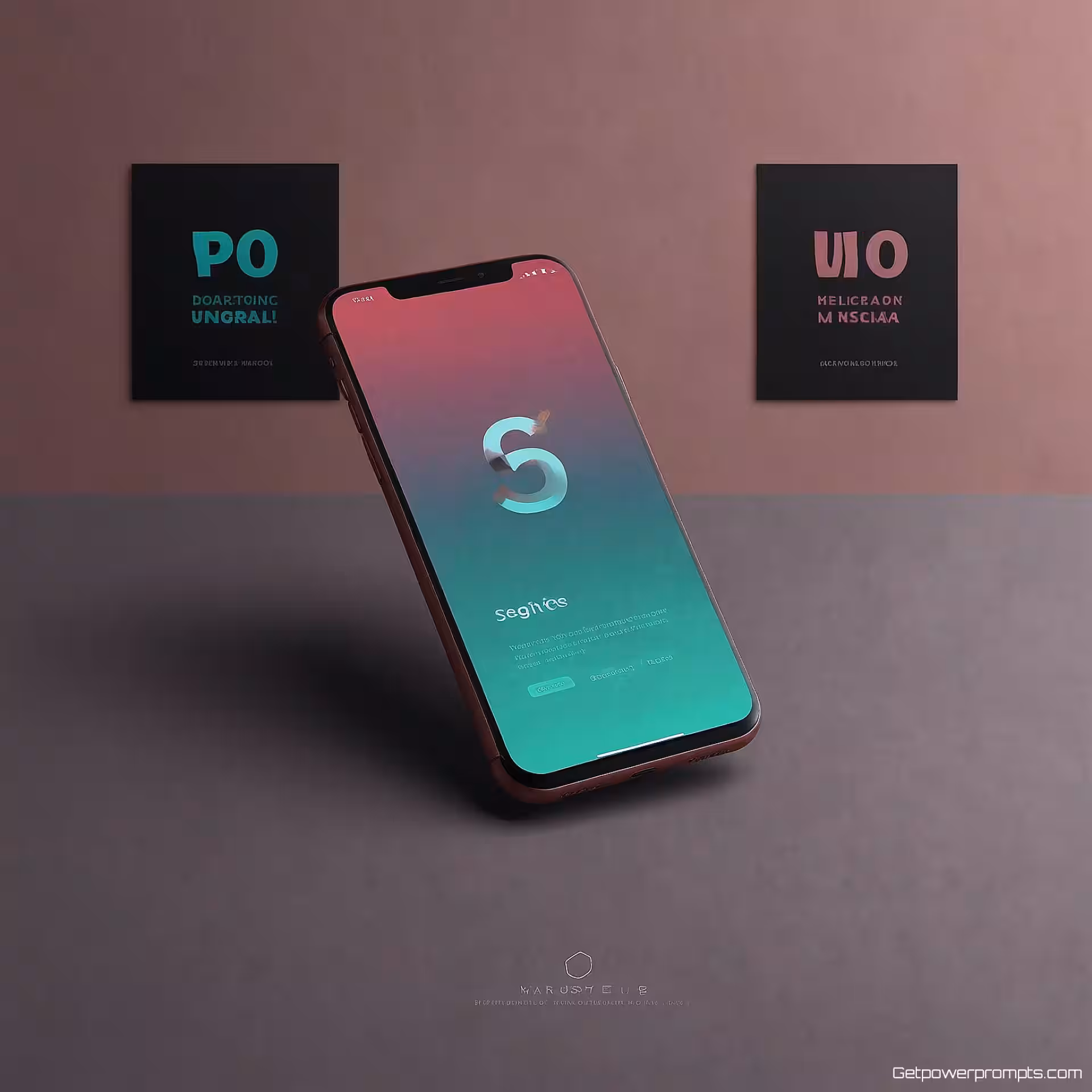 Smartphone mockup, 3D-render, professioneel sfeer, effen kleur achtergrond, zacht licht verlichting, typografie-integratie, schone typografische elementen, negatieve ruimte, moderne website hero-afbeelding, minimalistische esthetiek, pastel, professioneel ontwerp