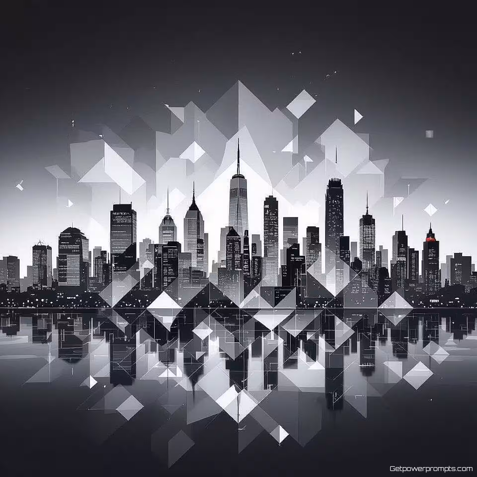 Skyline met geometrische patronen, dubbele belichting fotografie, fotorealistisch elementen, monochroom kleurenschema, verloop achtergrond achtergrond, zacht diffuus licht belichting, gelaagde compositie, blog header ontwerp, transparante overlays, visuele verhaalvertelling, professionele presentatie, schone typografie ruimte, etherische sfeer, naadloze overvloeiing