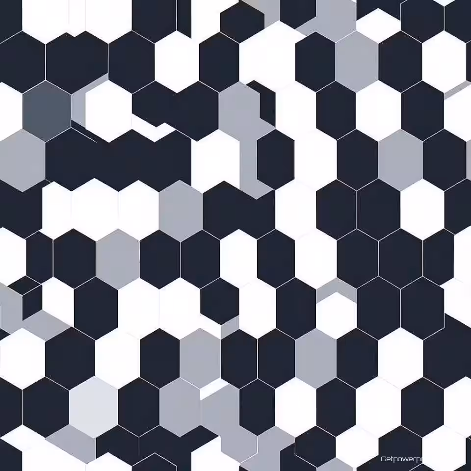 Hexagonaal geometrisch patroon, effen kleur achtergrond, monochroom kleurenpalet, modern webdesign, schone wiskundige vormen, naadloos herhalend patroon, professionele digitale kunst, ambient belichting, abstracte compositie