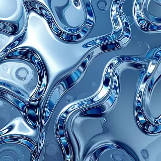 Gesmolten chroom vloeibaar metaal textuur, gradiënt achtergrond, zilver en blauw kleurenpalet, abstracte metalen patronen, naadloos herhalende webachtergrond, moderne digitale kunst, reflecterende oppervlaktedetails, omgevingsverlichting, professioneel ontwerp, vloeiende organische vormen