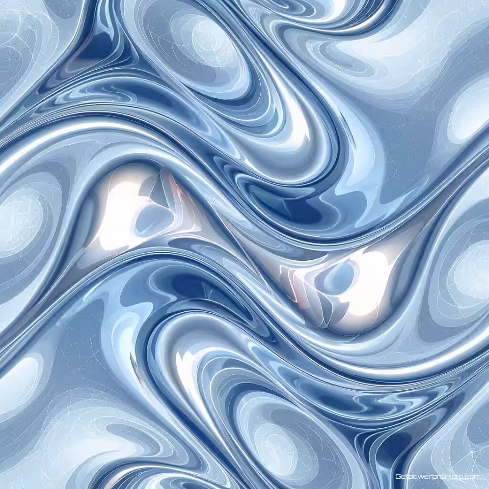 Kwikstroom vloeibaar metaal textuur, gradiënt achtergrond, zilver en blauw kleurenpalet, abstracte metalen patronen, naadloos herhalende webachtergrond, moderne digitale kunst, reflecterende oppervlaktedetails, omgevingsverlichting, professioneel ontwerp, vloeiende organische vormen