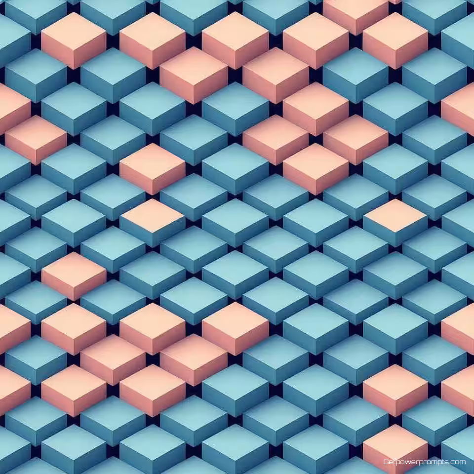 Hexagonaal gaas isometrisch patroon, effen kleur achtergrond, pasteltinten kleurenpalet, 3D geometrisch ontwerp, naadloos herhalende webachtergrond, moderne digitale kunst, isometrisch perspectief, schone wiskundige vormen, professioneel webdesign, subtiele diepteeffecten, omgevingsverlichting