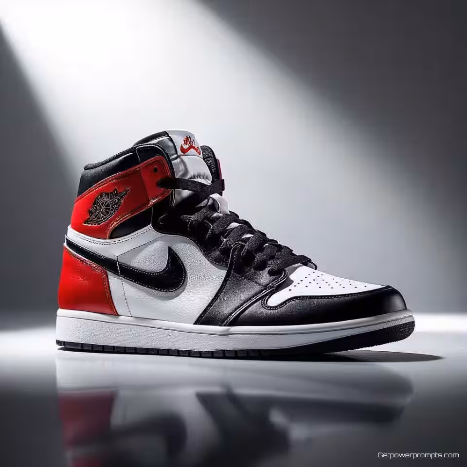 Limited edition sneakers, hero fotografie, fotorealistisch stijl, dramatische studio verlichting verlichting, hero hoek perspectief, dramatische schaduwen, minimalistische achtergrond achtergrond, cinematografische sfeer, professionele productpresentatie