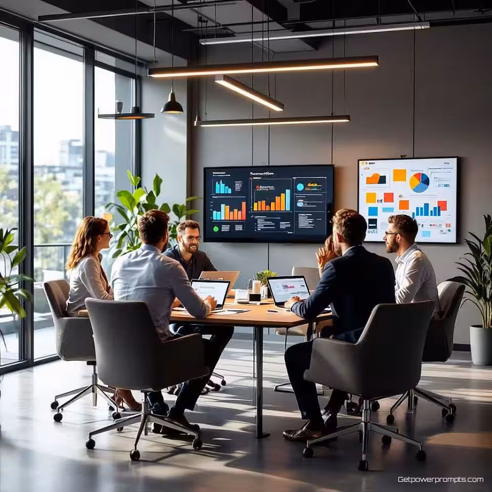 Projectplanning sessie, fotorealistisch, professioneel sfeer, groothoek perspectief, natuurlijk daglicht verlichting, modern kantoor omgeving, collaboratieve vergaderruimte, teamdiscussie visualisatie, moderne vergaderzaal, natuurlijke groepsdynamiek, professionele bedrijfsvergadering, authentieke werkplekinteractie