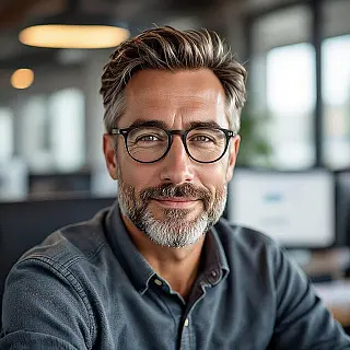 Senior softwareontwikkelaar, fotorealistisch portret, professioneel sfeer, close-up perspectief, zacht natuurlijk licht verlichting, minimalistisch achtergrond, persoonlijke werkruimte omgeving, authentiek professioneel portret, natuurlijk omgevingslicht, zachte achtergrond focus, gedetailleerde werkruimte elementen, professionele portretfoto met context