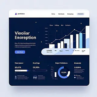 Staafdiagram visualisatie, moderne infographic stijl, professionele sfeer sfeer, effen kleur achtergrond achtergrond, helder en levendig palet, landingspagina data visualisatie ontwerp, moderne infographic esthetiek, professionele kwaliteit, schone informatiehiërarchie, visuele verhaalvertelling, boeiende data presentatie, commerciële webdesign