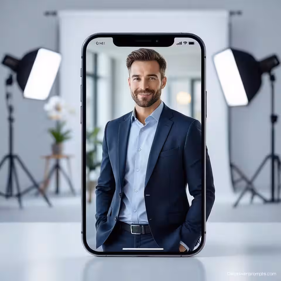 Mobiele hero sectie, fotorealistisch, professioneel sfeer, witte achtergrond achtergrond, zacht licht verlichting, pastel kleuren, mobiele landingspagina ontwerp, schone interface lay-out, professionele esthetiek, scherpe focus, modern webdesign, gebruikerservaring gerichte compositie