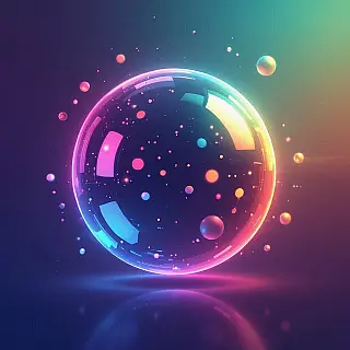 Zwevende digitale bol, digitale illustratie, speels sfeer, minimalistische achtergrond achtergrond, zacht licht verlichting, interactieve digitale kunst, gloeiende interactieve elementen, gebruikersbetrokkenheid thema, digitale illustratie, gecentreerde compositie, cyberpunk kleuren, dynamische visuele feedback, aanraakgevoelig ontwerp, digitale interface-elementen, moderne webesthetiek, interactieve technologievisualisatie