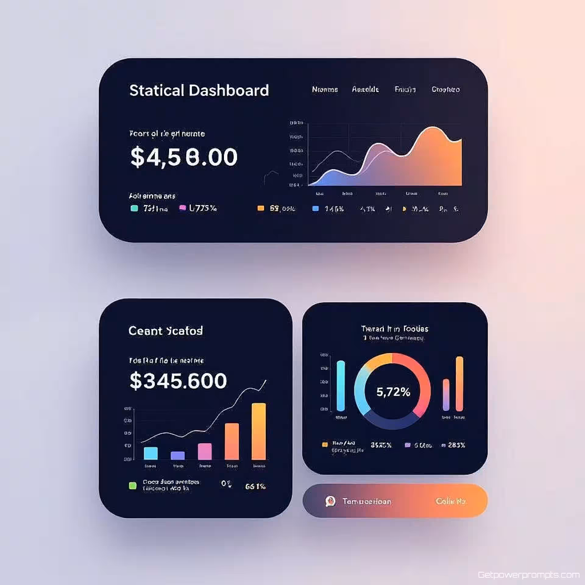 Statistisch dashboard lay-out, flat design, gradiënt achtergrond achtergrond, merk kleuren, zacht licht verlichting, getuigenis data visualisatie, professioneel infographic ontwerp, statistische elementen, quote integratie, merk kleuren, schone typografie, moderne lay-out, informatie hiërarchie, visueel verhaal, corporate presentatie kwaliteit