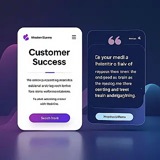 Klant succesverhaal, moderne illustratie, verloop achtergrond achtergrond, merk kleuren, zacht licht belichting, social media carrouselformaat, getuigenis citaat overlay, merkelementen, moderne typografie, veegindicator, professionele lay-out, engagement-gericht ontwerp, mobiel-geoptimaliseerde compositie, deelbare inhoud, visuele storytelling