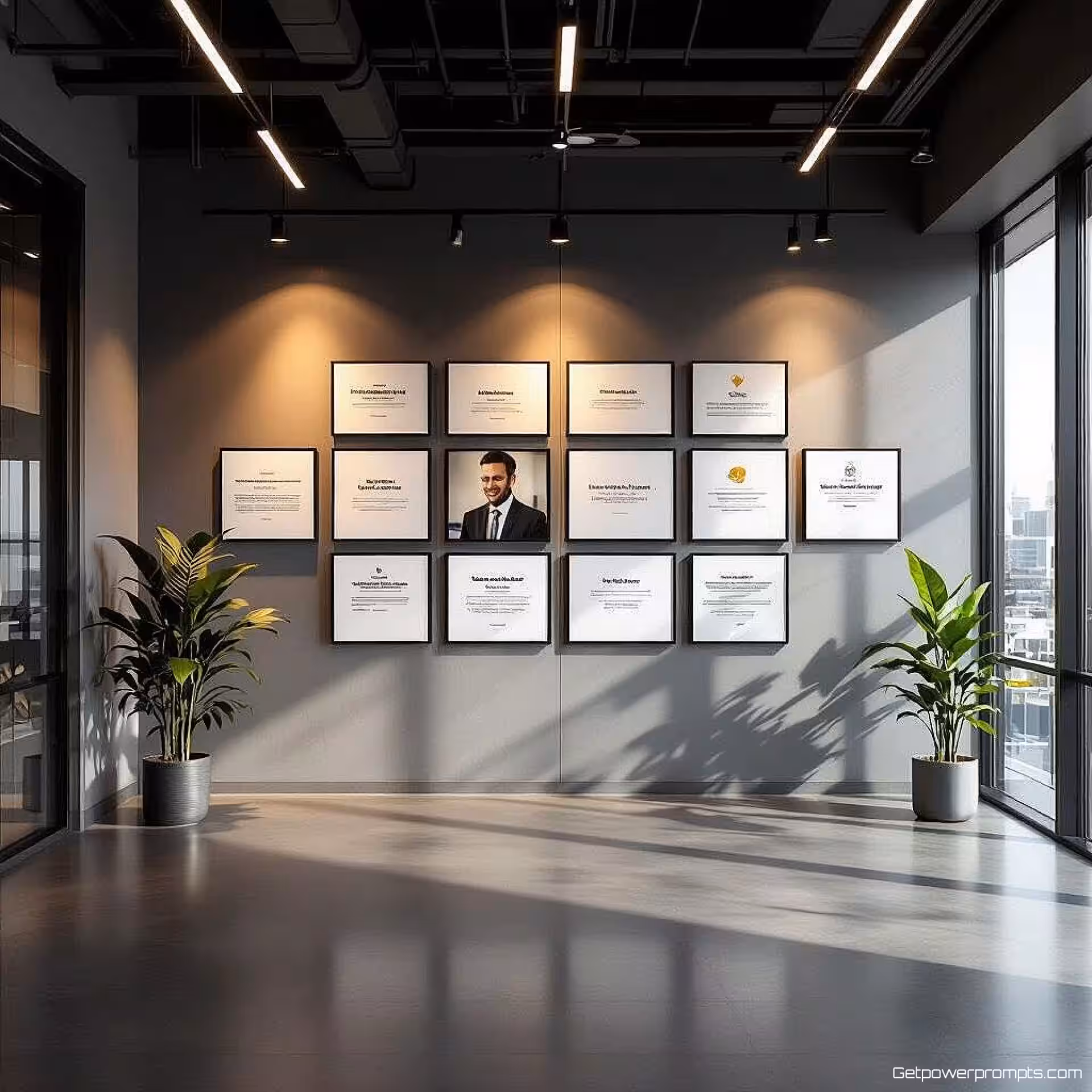 Asymmetrische compositie, fotorealistisch, kantoor wand achtergrond achtergrond, zacht daglicht verlichting, professionele sfeer sfeer, meerdere testimonial kaarten opstelling, galerij wand compositie, professionele lay-out, merk integratie, elegante afstand, visuele hiërarchie, zakelijke erkenning weergave, authentieke testimonial showcase, professionele fotografie