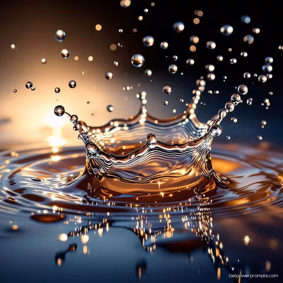 Cosmetica, creatieve waterfotografie, waterdruppels waterinteractie, studiobelichting belichting, close-up perspectief, minimalistisch, professionele productpresentatie, waterdruppels en spetters, scherpe focus, commerciële esthetiek, dynamische vloeistofbeweging