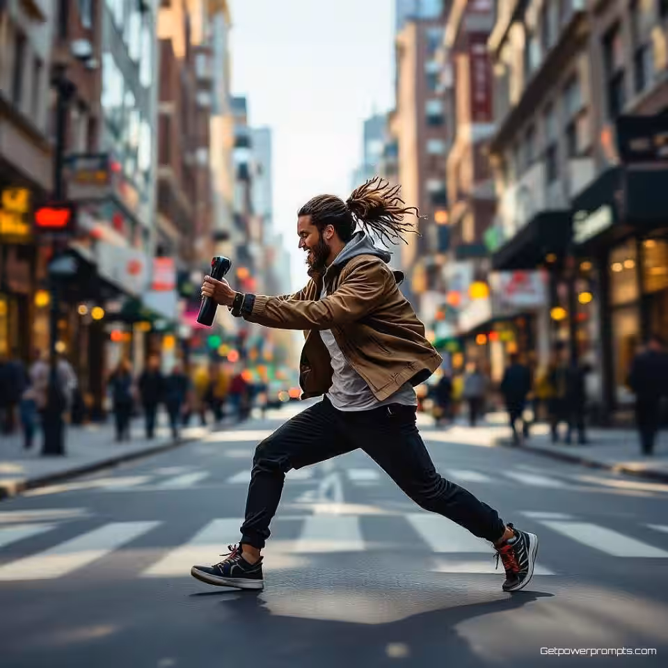 Blender, actie lifestyle fotografie, energiek sfeer, natuurlijk daglicht verlichting, actieshot perspectief, stedelijke omgeving achtergrond, bewegingsonscherpe effect, dynamische beweging, authentiek gebruiksmoment, ondiepe scherptediepte, levendige energie